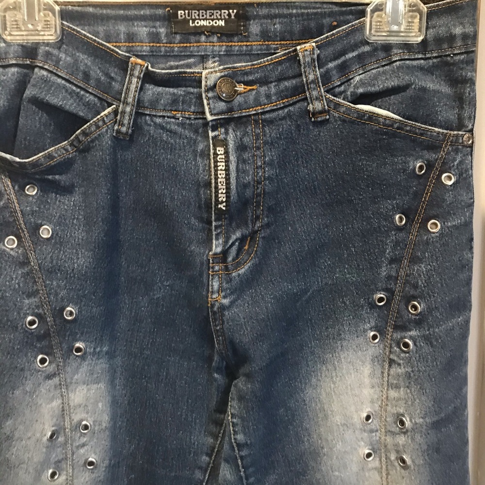 Authentic Burberry  jeans. Split bottoms.